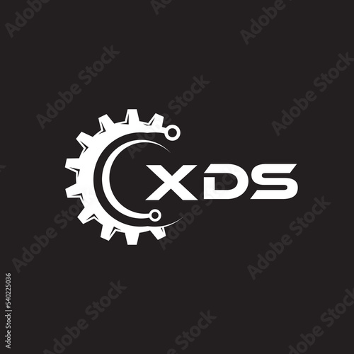 XDS letter technology logo design on black background. XDS creative initials letter IT logo concept. XDS setting shape design. 