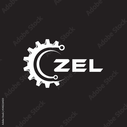 ZEL letter technology logo design on black background. ZEL creative initials letter IT logo concept. ZEL setting shape design. 