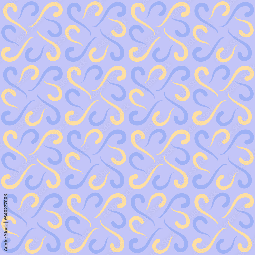 Seamless tile pattern in traditional style. Simple abstract spiral shapes. Flat vector graphics.