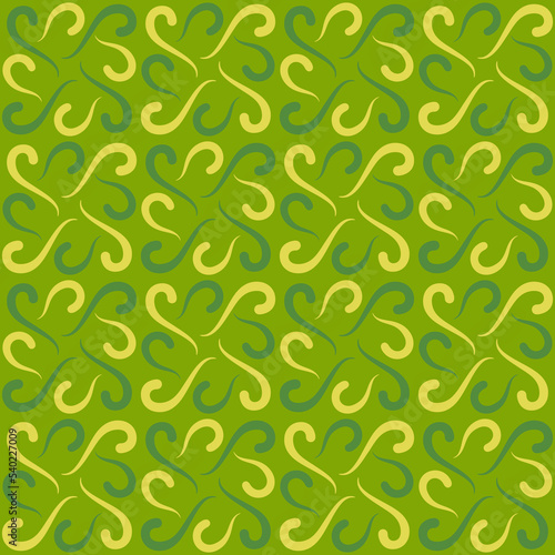 Seamless tile pattern in traditional style. Simple abstract spiral shapes. Flat vector graphics.