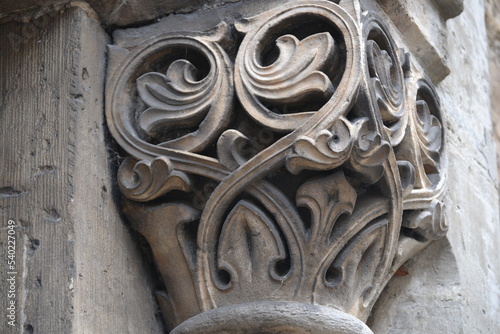 A flower pattern made of stone like a border