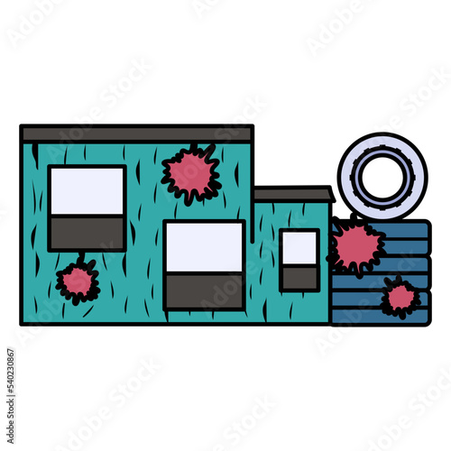 Game Terrain vector color icon design, Shooting sport symbol, extreme sports Sign, skeet shooting and trapshooting stock illustration, Paintball playing field Concept