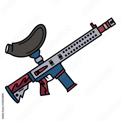 Heavy Machine Gun vector color icon design, Shooting sport symbol, extreme sports Sign, skeet shooting and trapshooting stock illustration, paintball rifle Concept