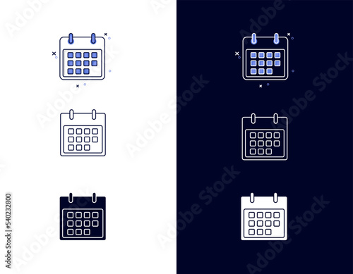 Calendar Icon - Schedule and Time Management Concept. Vector Editable stroke.