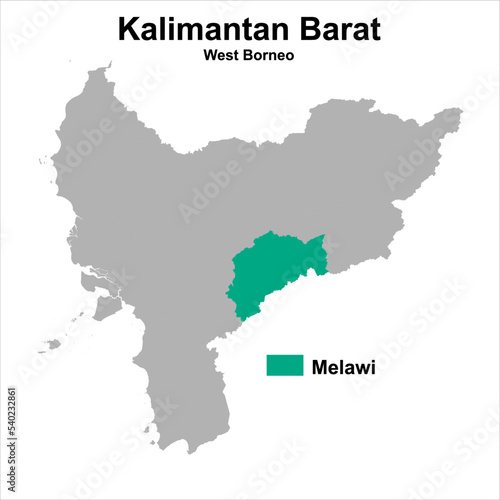 vector map of administrative boundaries Regency, West Kalimantan, Indonesia. can be used for presentations, business, analysis, regional profiles and others