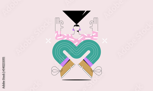 Flat vector illustration of a yoga pose