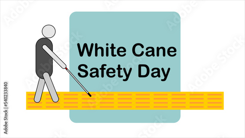 White cane safety day concept banner with guiding block for pedestrian
Wallpaper Background and copy Space Area. Suitable to place on content with that theme. october united states holiday