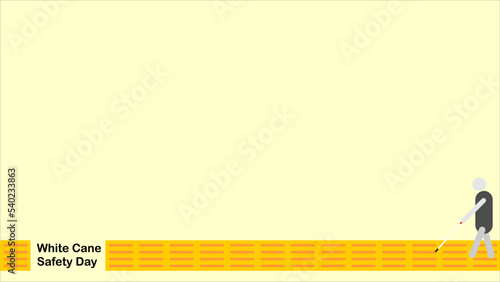 White cane safety day concept banner with guiding block for pedestrian
Wallpaper Background and copy Space Area. Suitable to place on content with that theme. october united states holiday