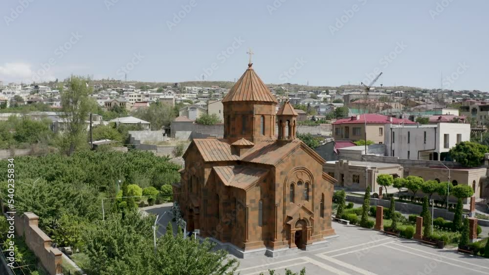 Nork, Holy Mother of God Church in Yerevan, Armenia. Armenia, Yerevan, Nork-Marash district. Exterior view of the Surb Astvatsatsin Church. Nork, Holy Mother of God Church in Yerevan, Armenia. Armenia, Yerevan, Nork-Marash district. Exterior view of the Surb Astvatsatsin Church.