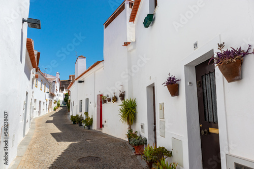 Portugal, August 2022: Street in the town Castelo de Moura, Portugal photo