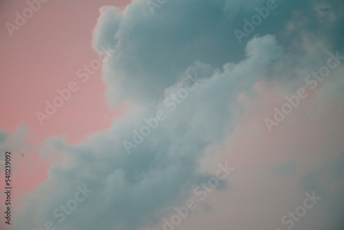 Beautiful colored clouds during the sunset on a summer evening © David Peperkamp