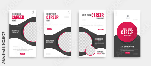 set of Creative career social media post and story banner for promotions. web banner vector illustration
