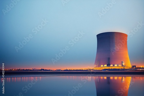 Midjourney render of nuclear power plant