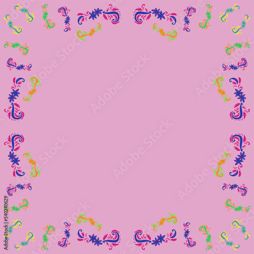 Stylized colored floral  . Hand drawn.