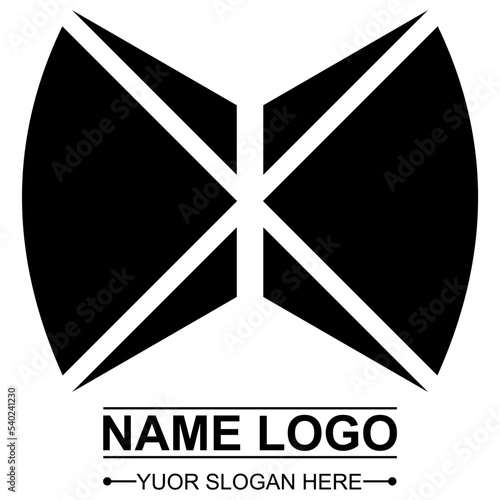 Black Color Logo Design, You Can Re-edit. Vector Design, Isolated White