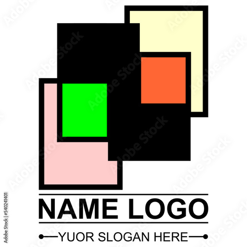 Black Color Logo Design, You Can Re-edit. Vector Design, Isolated White