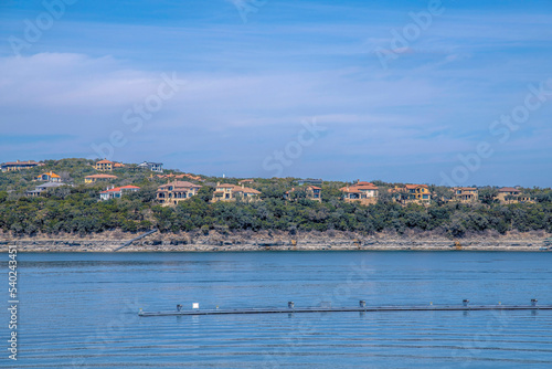 Wallpaper Mural Mansions on a slope with Lake Austin waterfront- Austin, Texas Torontodigital.ca