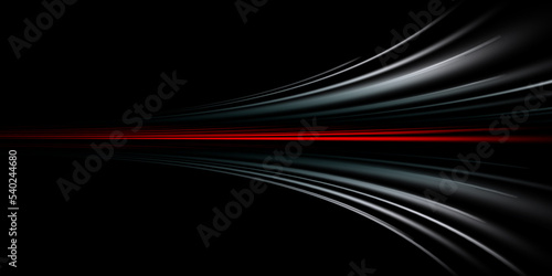 Future tech. Glowing blurred light red stripes in motion over on background. Magic moving fast lines. Design element