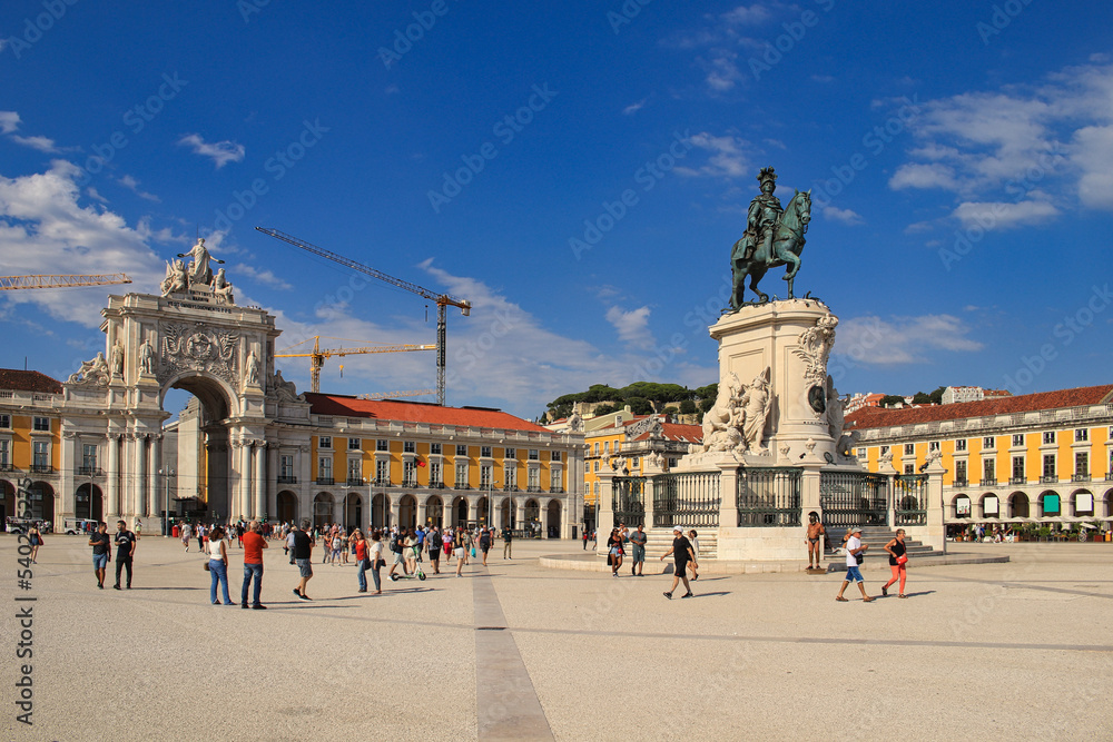 Lisbon, Portugal. Praça do Comercio (Commerce Square), one of the main landmarks in Lisbon. Sunny day