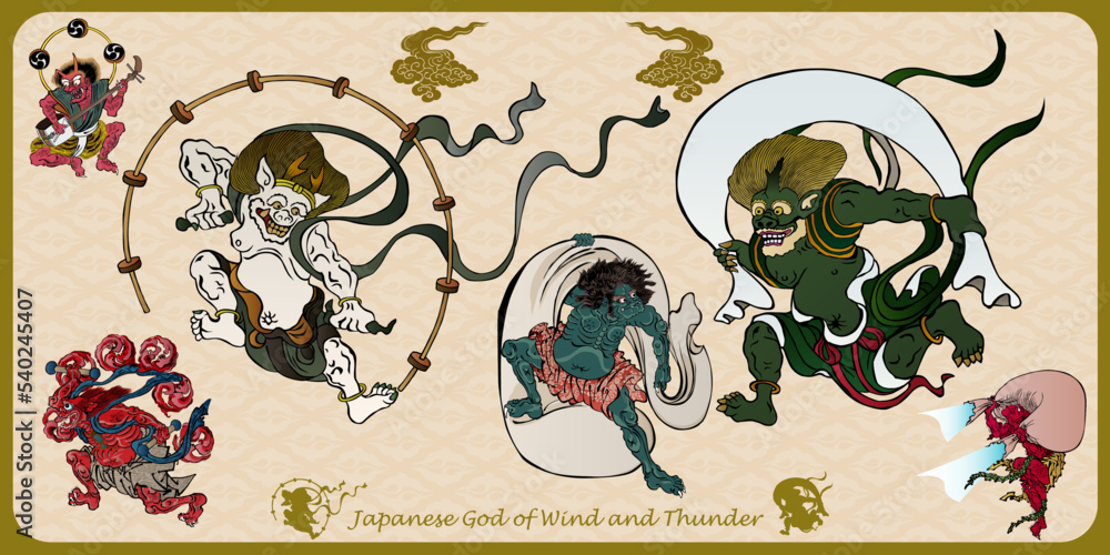 Japanese God of Wind and Thunder