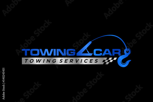 Towing car evacuation logo design winch truck rescue emergency accident service
