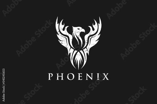 Phoenix bird logo design egypt mythology icon symbol fire flame