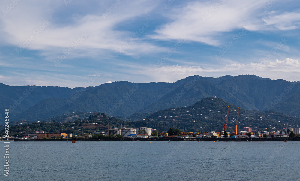 Naklejka premium View of Batumi seaport. Batumi, Georgia