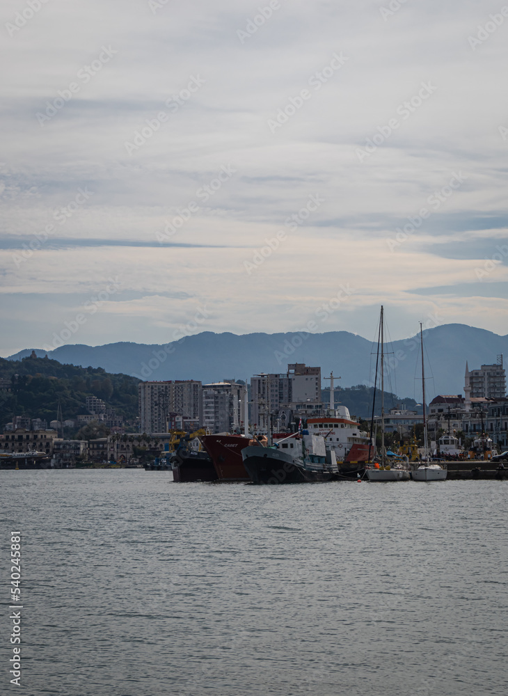 View of Batumi seaport. Batumi, Georgia