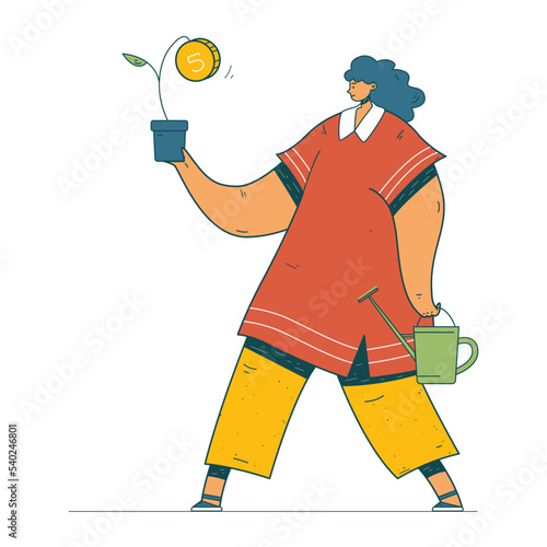 Businesswoman growing investments