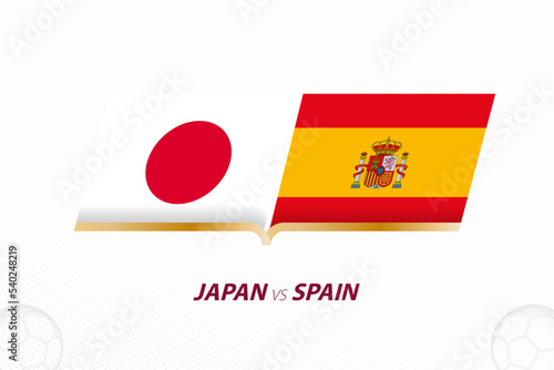 Japan vs Spain in Football Competition, Group A. Versus icon on Football background. Free Download Japan vs Spain in Football Competition, Group A. Versus icon on Football background. - GFXLoad