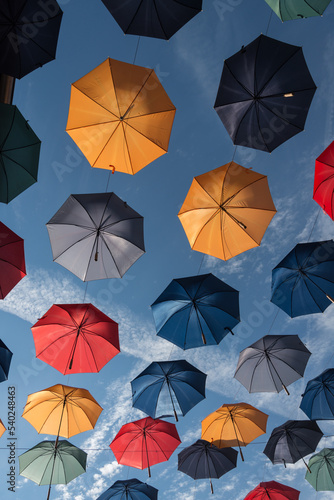 colorfull umbrellas in the sky