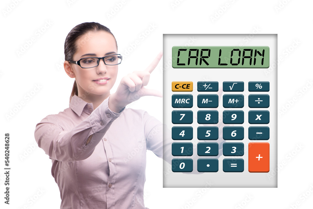 Concept of car loan with calculator Concept of car loan with calculator