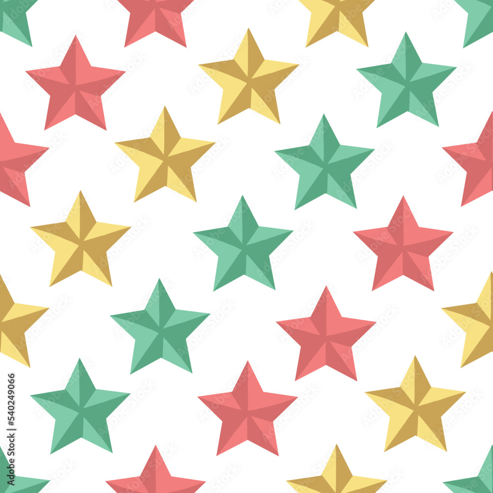 Vector 3D Gold Stars seamless pattern on white background. Shining Stars Texture Decorative Background. golden Stars Pattern for Birthday, Party, Celebration or for any other concept. 3D Stars Texture Vector 3D Gold Stars seamless pattern on white background. Shining Stars Texture Decorative Background. golden Stars Pattern for Birthday, Party, Celebration or for any other concept. 3D Stars Texture