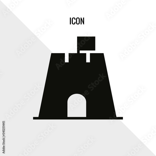 Sand castle vector icon illustration sign