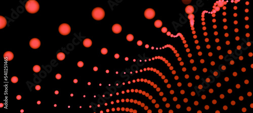 Wallpaper Mural Abstract background with many dots or particles as waves, visualization of conceptual or scientific wave design on black background Torontodigital.ca