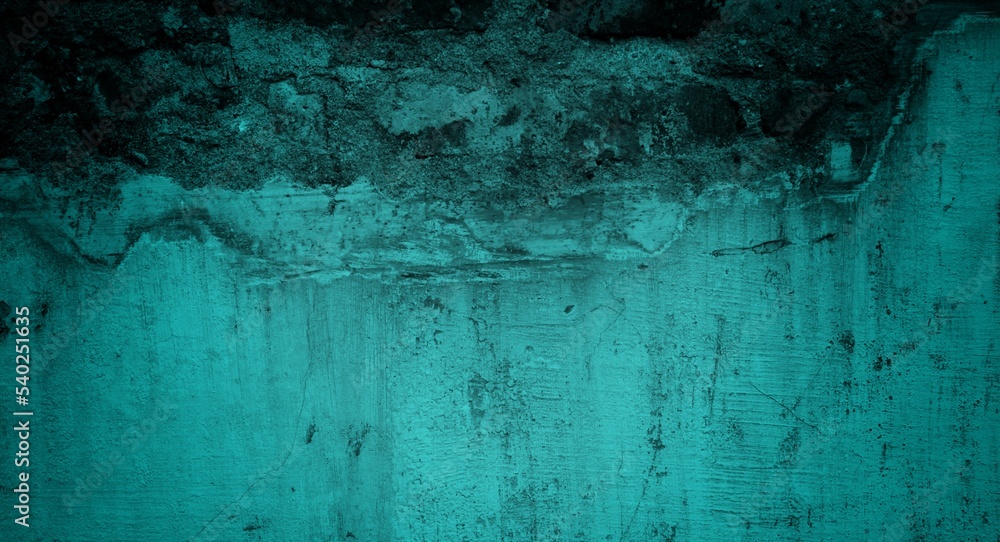 Obraz premium textured old wall art background with dark side, old wall surface full of moss, unique crack textured old wall