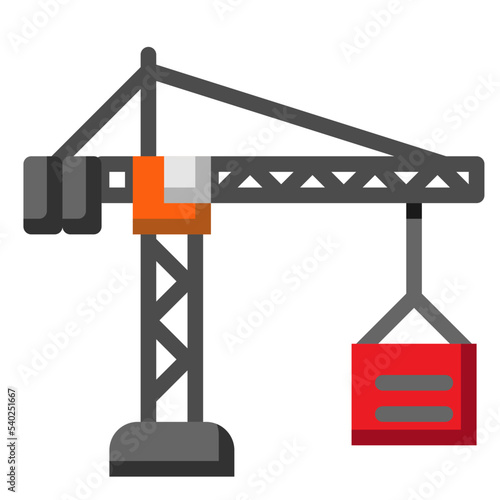 crane tower flat icon