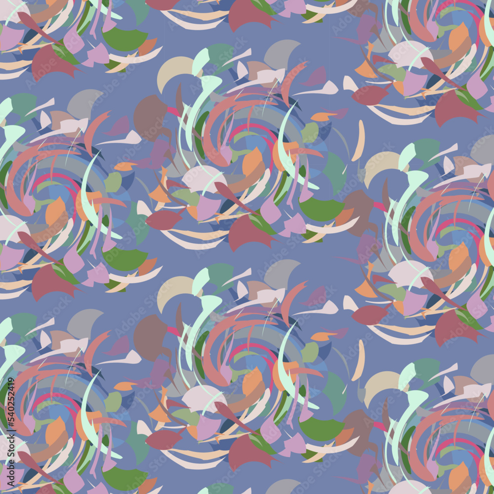 An abstract background of many colored elements on a blue background.3d. An abstract background of many colored elements on a blue background.3d.