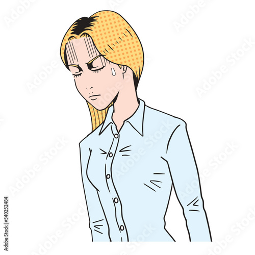 落ち込む白人女性