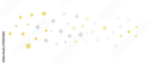 new year pattern. Christmas theme  golden openwork shiny snowflakes  star  3D rendering.