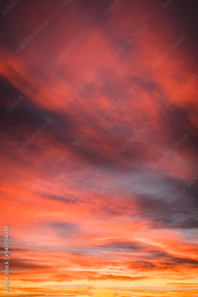 Summer evening yellow sky cloud gradient light white background. Beauty clear cloudy in sunset calm bright winter air background Gloomy vivid orange landscape environment sunrise horizon skyline view 