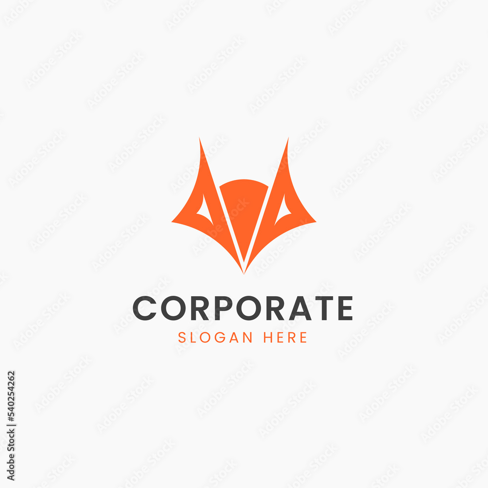 minimalist fox logo design template minimalist fox logo design template