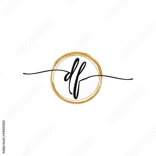 Letter D F Initial Beauty Logo Template