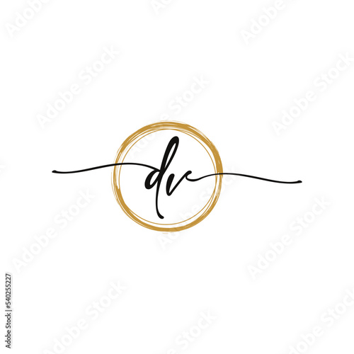Letter D V Initial Beauty Logo Template