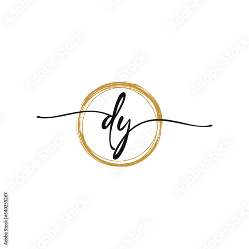 Letter D Y Initial Beauty Logo Template