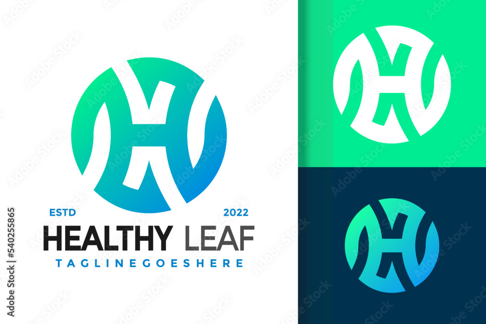 H Letter Nature Leaf Circle Logo Design, brand identity logos vector, modern logo, Logo Designs Vector Illustration Template H Letter Nature Leaf Circle Logo Design, brand identity logos vector, modern logo, Logo Designs Vector Illustration Template