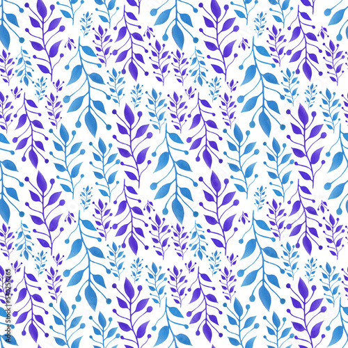 Floral seamless pattern, floral branches tile print