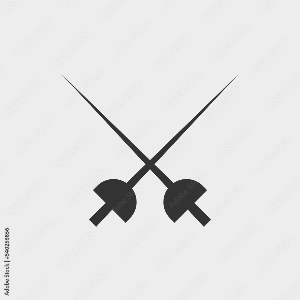 Fencing sword vector icon illustration sign Fencing sword vector icon illustration sign