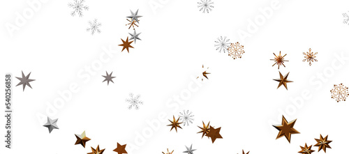 With Realistic Snowflakes Overlay On Light Silver Backdrop. Xmas Holidays © vegefox.com