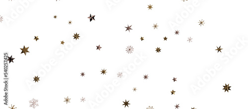 golden openwork shiny snowflakes, star, 3D rendering. © vegefox.com